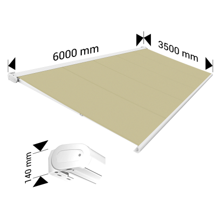 Store banne Coffre intégral PROTECT 2 LED Blanc Ecrue - 4