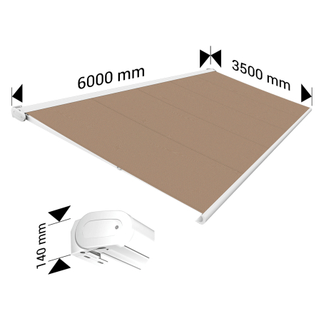 Store banne Coffre intégral PROTECT 2 LED Blanc Taupe - 4