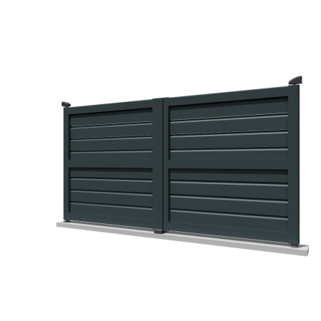 Portail battant Brise vue Gris anthracite - 2