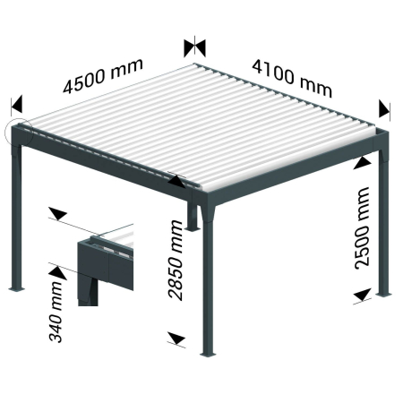 Pergola Bioclimatique COCOON XL îlot Ombrazur - 4