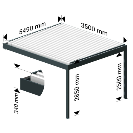 Pergola Bioclimatique COCOON XL perpendiculaire Ombrazur - 4