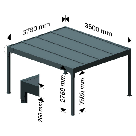 Pergola isotoit® MODERN îlot - Ombrazur - 3