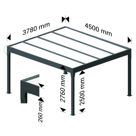 Pergola isotoit® MODERN îlot - Ombrazur - 3