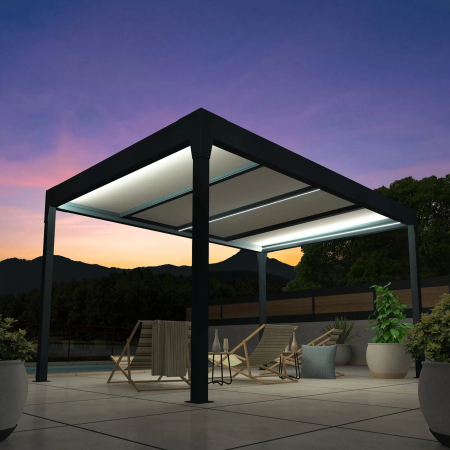 Pergola isotoit® MODERN îlot Gris anthracite 5,02x4,00m OMBRAZUR - 4