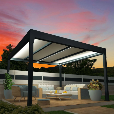 Pergola isotoit® MODERN îlot Gris anthracite 5,02x4,00m OMBRAZUR - 2