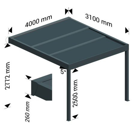 Pergola isotoit CONFORT rétractable - Ombrazur - 7